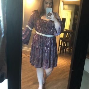 Cold Shoulder Paisley Dress